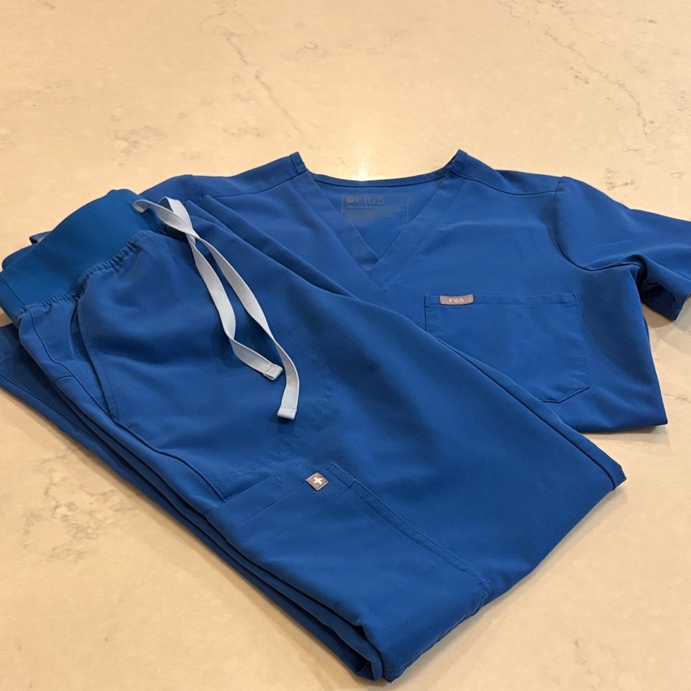 Figs Royal Blue Scrub Set